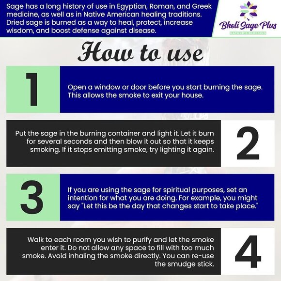 Lavender with White Sage - Sage Incense Sticks for Cleansing Negative Energy, Sa - Picture 8 of 8